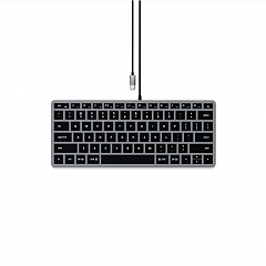 Клавиатура Satechi Slim W1 USB-C проводная с подсветкой - цвет серый космос