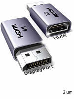 Переходник UGREEN DP130 (55935) DisplayPort - HDMI 4K (2шт)