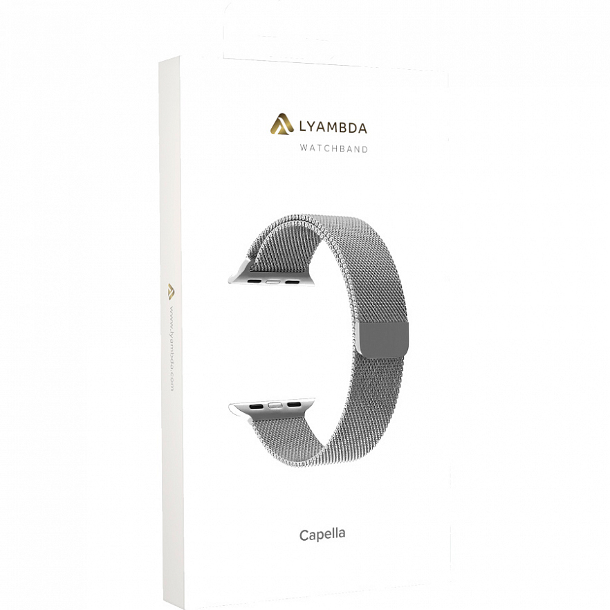 Ремешок LYAMBDA CAPELLA Миланское плетение для Apple Watch 42/44 мм серебристый (DS-APM02-44-SL)