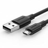 Кабель UGREEN US289 (60136) USB-A 2.0 to Micro-USB Cable Nickel Plating Nylon Braid (1 метр) чёрный