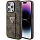 Чехол CG Mobile Guess Grip Stand PU 4G Triangle Diamond Metal Logo для iPhone 15 Pro Max коричневый