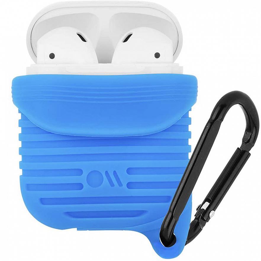 Чехол Case-Mate Tough Water Resistant Case для AirPods ярко-синий / чёрный карабин