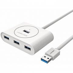 USB-Хаб UGREEN CR113 (20283) USB 3.0 - 4xUSB 3.0 Hub (1 метр) белый
