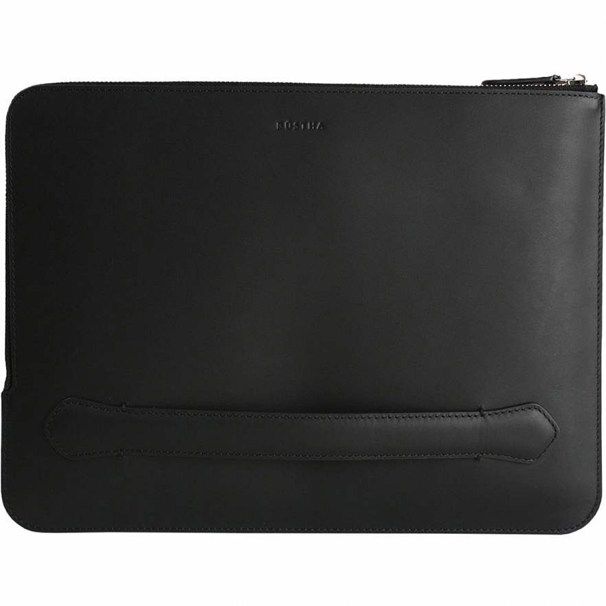 Чехол Bustha Zip Folio Leather для MacBook Pro 13 (2018-2022) / MacBook Air 13 (2018-2022) чёрный