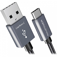 Кабель RAVpower Carbon USB-A to USB-C 1.8 метра (RP-TPC005) чёрный