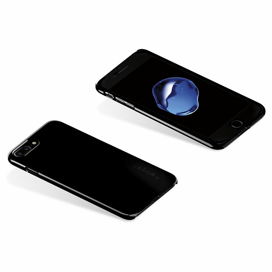 Чехол Spigen Thin Fit для iPhone 7 и 8 Plus (Айфон 7 Плюс) ультрачёрный (043CS20854)