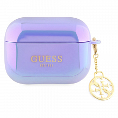 Чехол CG Mobile Guess для Airpods Pro 2 PC/TPU with 4G Charm Iridescent Purple - Радужный фиолетовый