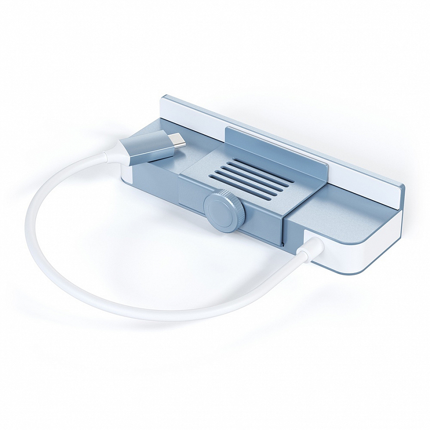 Мульти хаб Satechi USB-C Clamp Hub 1 x USB-C / 3 x USB-A  / SD / microSD для iMac (2021) голубой (ST-UCICHB)