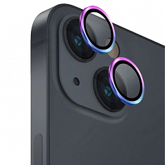 Защитное стекло на камеру Uniq OPTIX Camera Lens protector Aluminium Iridescent для iPhone 14/iPhone 14 Plus радужное