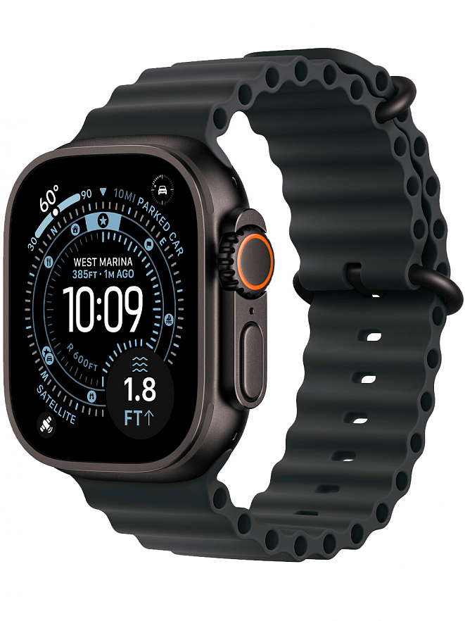 Часы Apple Watch Ultra 3 Black 49 мм Ocean Band черный ремешок