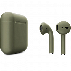 Беспроводные наушники Apple AirPods 2 (второе поколение) Custom Edition болотно-зелёные матовые