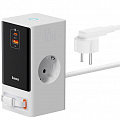 Сетевое зарядное устройство Baseus PowerCombo Digital PowerStrip 65W (APP Control) белое (PSLR000602)