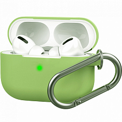 Чехол Royal Edition Silicone Case с карабином для AirPods Pro зелёный
