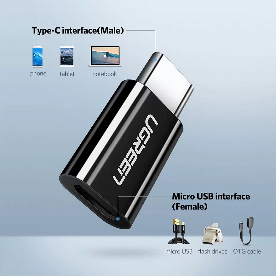 Адаптер Ugreen US157 USB-C to micro-USB Adapter (30391)