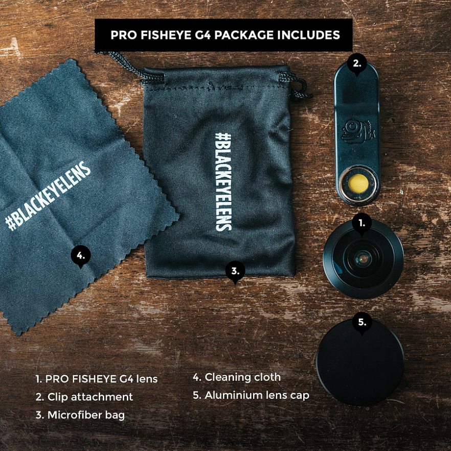 Универсальная линза «Рыбий глаз» Black Eye Pro Series Fisheye G4
