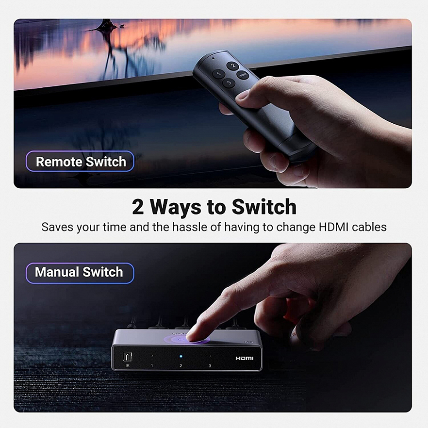 Переключатель Ugreen CM624 HDMI Switcher 3-in-1 (15604)