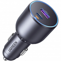 Автомобильное зарядное устройство Ugreen EC701 USB + USB Type-C 63W серое (35023)