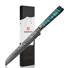 Нож из дамасской стали для хлеба Keemake CL-2 разноцветный