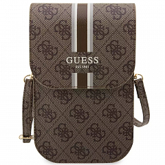 Сумка Guess 4G Printed Stripes для смартфонов коричневая (GUWBP4RPSW)