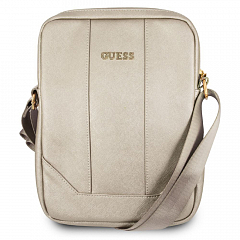 Сумка через плечо Guess для планшетов 10" Saffiano look бежевая