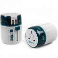 Универсальный адаптер-переходник Travel Blue Sliding Adaptor 2xUSB зелёный
