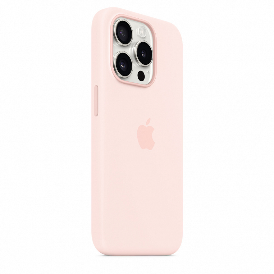 Чехол Apple MagSafe Silicone Case для iPhone 15 Pro светло-розовый (Light Pink)
