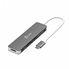 Мульти-хаб j5create USB-C® to 4K HDMI™ Multi-Port Hub (USB-C/2xUSB-A/4K HDMI/SD/microSD) серый космос (JCD353)