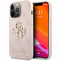 Чехол Guess PU 4G Big Metal Logo Hard для iPhone 13 Pro розовый (GUHCP13L4GMGPI)