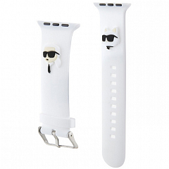 Ремешок CG Mobile Lagerfeld 3D Rubber NFT Karl & Choupette Heads для Apple Watch 38/40/41 мм белый