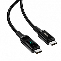Кабель ACEFAST C6-03 USB-C to USB-C 100W - 2 метра с цифровым дисплеем черный