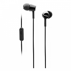 Наушники SONY внутриканальные проводные с микрофоном MDR-EX155APB чёрные