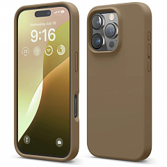 Чехол Elago Premium Silicone для iPhone 16 Pro коричневый (Brown)