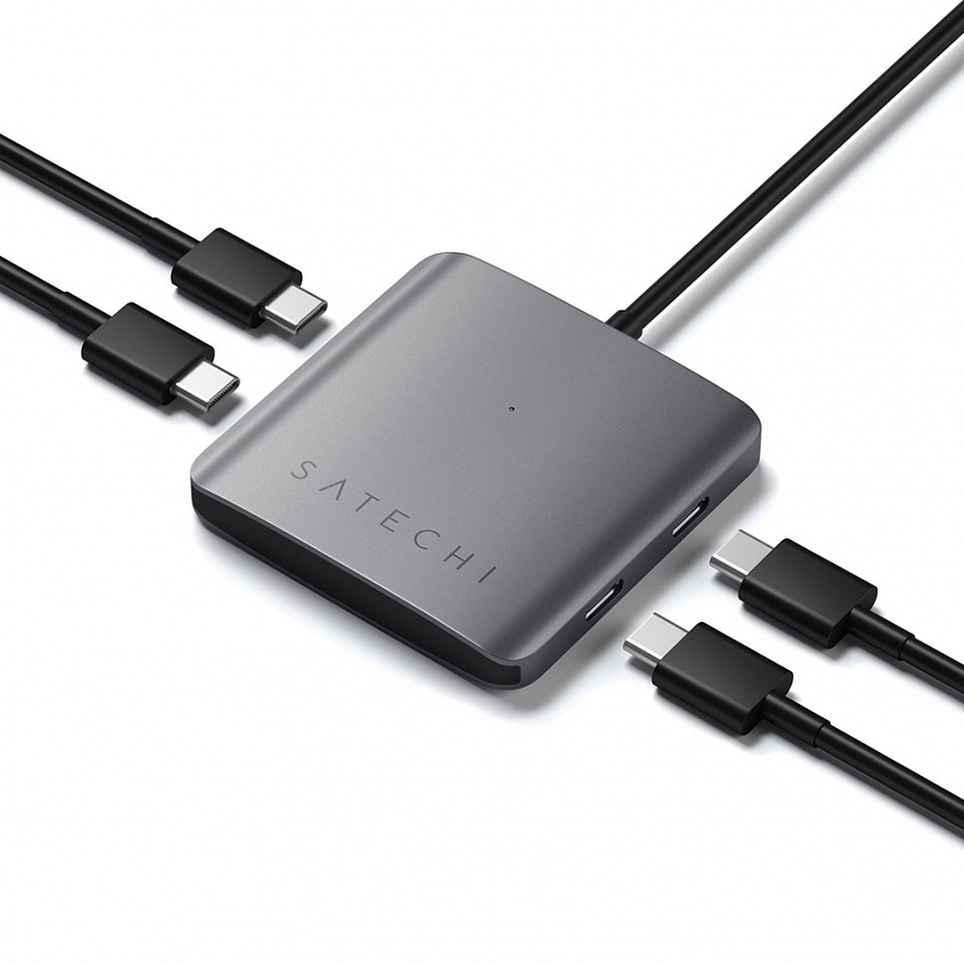 Мульти хаб Satechi 4-Port USB-C Hub серый космос (ST-UC4PHM)