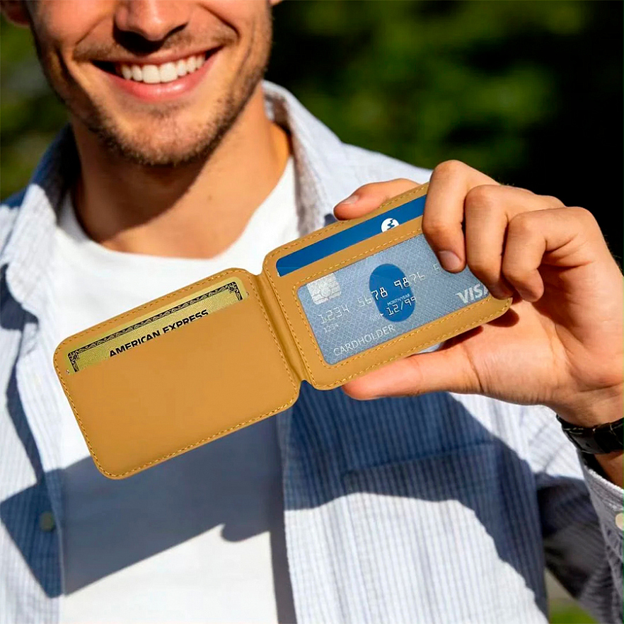 Магнитный картхолдер Santa Barbara Card Holder бежевый