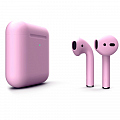Беспроводные наушники Apple AirPods 2 (с функцией беспроводной зарядки) Custom Edition светло-розовые матовые