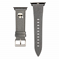 Ремешок Lagerfeld PU Saffiano Karl head Silver для Apple Watch 41/40/38 мм серебристо-серый
