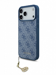 Чехол Guess 4G для iPhone 17 Pro Max с MagSafe синий
