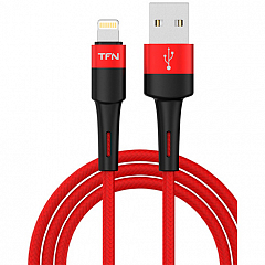 Кабель TFN 8pin Envy (Lightning-USB) нейлон (1,2 метра) красный (red)