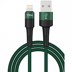 Кабель TFN 8pin Envy (Lightning-USB) нейлон (1,2 метра) зелёный (green)