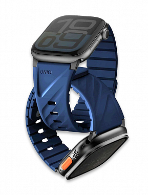Ремешок Uniq для Apple Watch 49-40 mm FLUO Silicone Rubber темно-синий