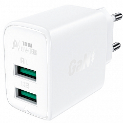 Сетевое зарядное устройство Acefast A33 2 x USB 18W Wall Charger белое (AF-A33-WH)