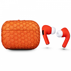 Беспроводные наушники Apple AirPods Pro Custom Edition питон оранжевые матовые