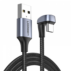 Кабель угловой UGREEN US311 (70315) USB 2.0-A - USB-C плетеный - 2м