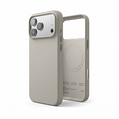 Чехол Elago Leather для iPhone 17 Pro Max с MagSafe серый