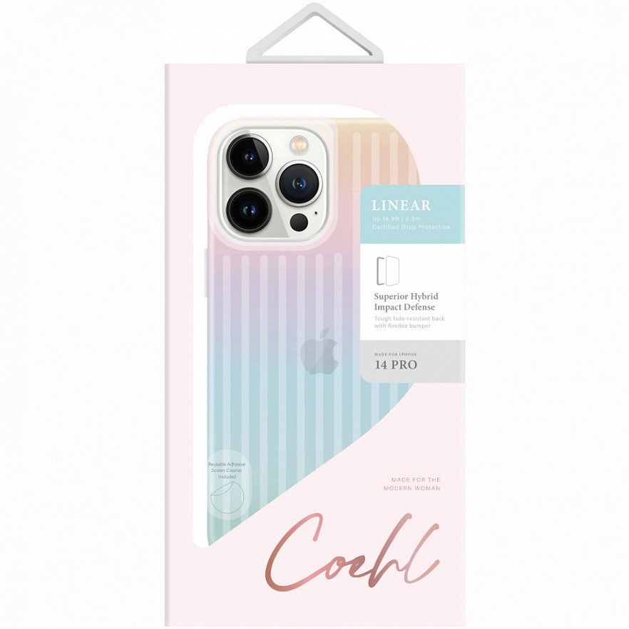 Чехол Uniq Coehl Linear для iPhone 14 Pro Радужный (Iridescent)