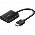 Переходник UGREEN MM102 (16 см) HDMI to VGA Converter with Audio чёрный (40233)