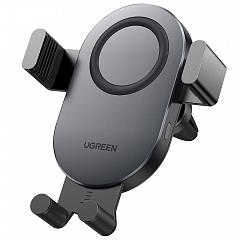 Автодержатель с функцией беспроводной зарядки Ugreen CD256 Wireless Car Charger 15W серый космос (40118) 