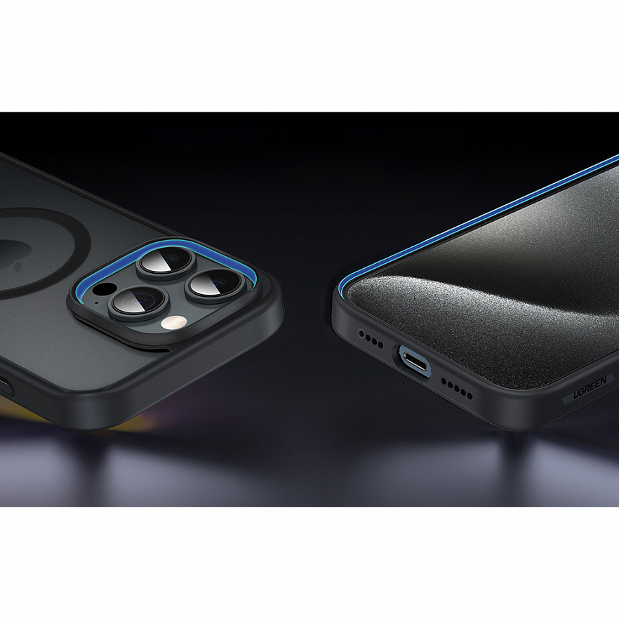 Чехол Ugreen LP751 Classy Matte Magnetic Protective Case для iPhone 15 Pro Max чёрный (25403)