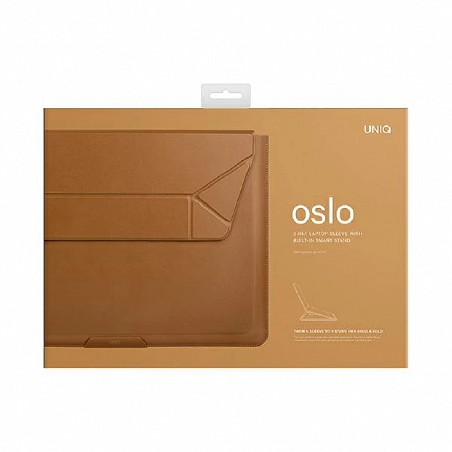 Чехол Uniq Oslo для MacBook Pro 14 (M1/M2, 2021-2023) коричневый (Brown)