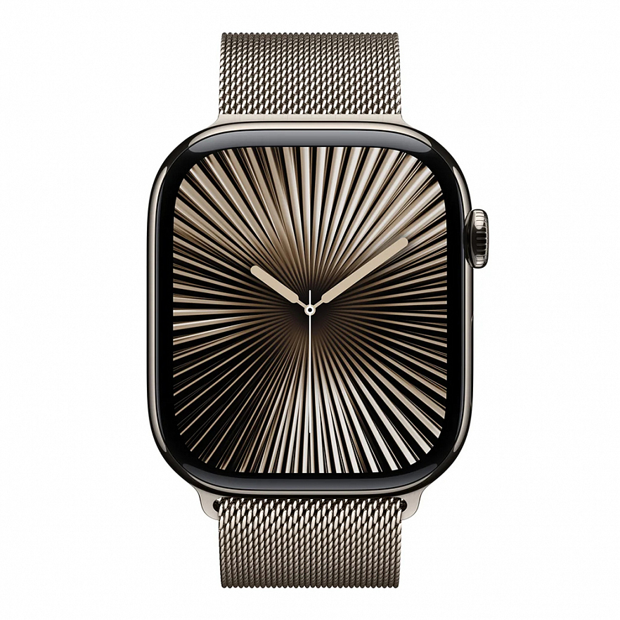Умные часы Apple Watch Series 10 46 мм, GPS + Cellular, титан серебристый, миланский ремешок серебристый M/L